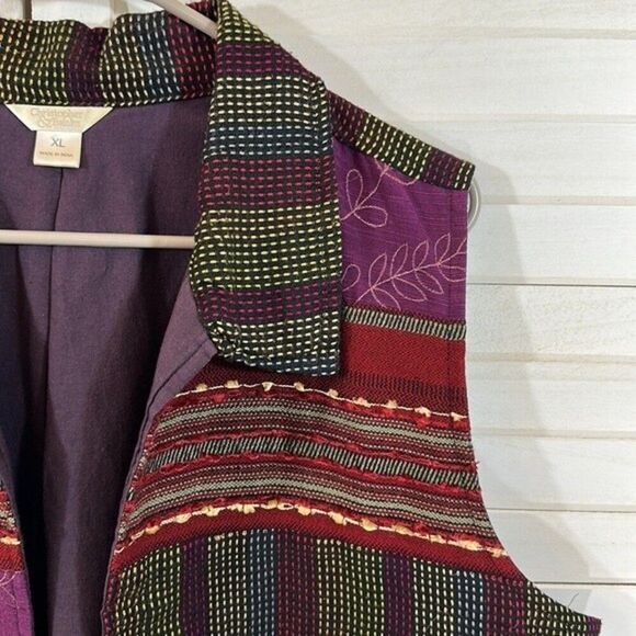 Patchwork Paisley Vest Size XL 90s Mixed Media - Picture 4 of 10
